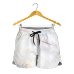 Pink White Grey Marble Print Women's Shorts