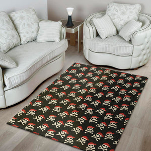 Pirate Skull Crossbones Pattern Print Area Rug