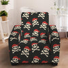 Pirate Skull Crossbones Pattern Print Armchair Slipcover