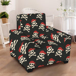 Pirate Skull Crossbones Pattern Print Armchair Slipcover