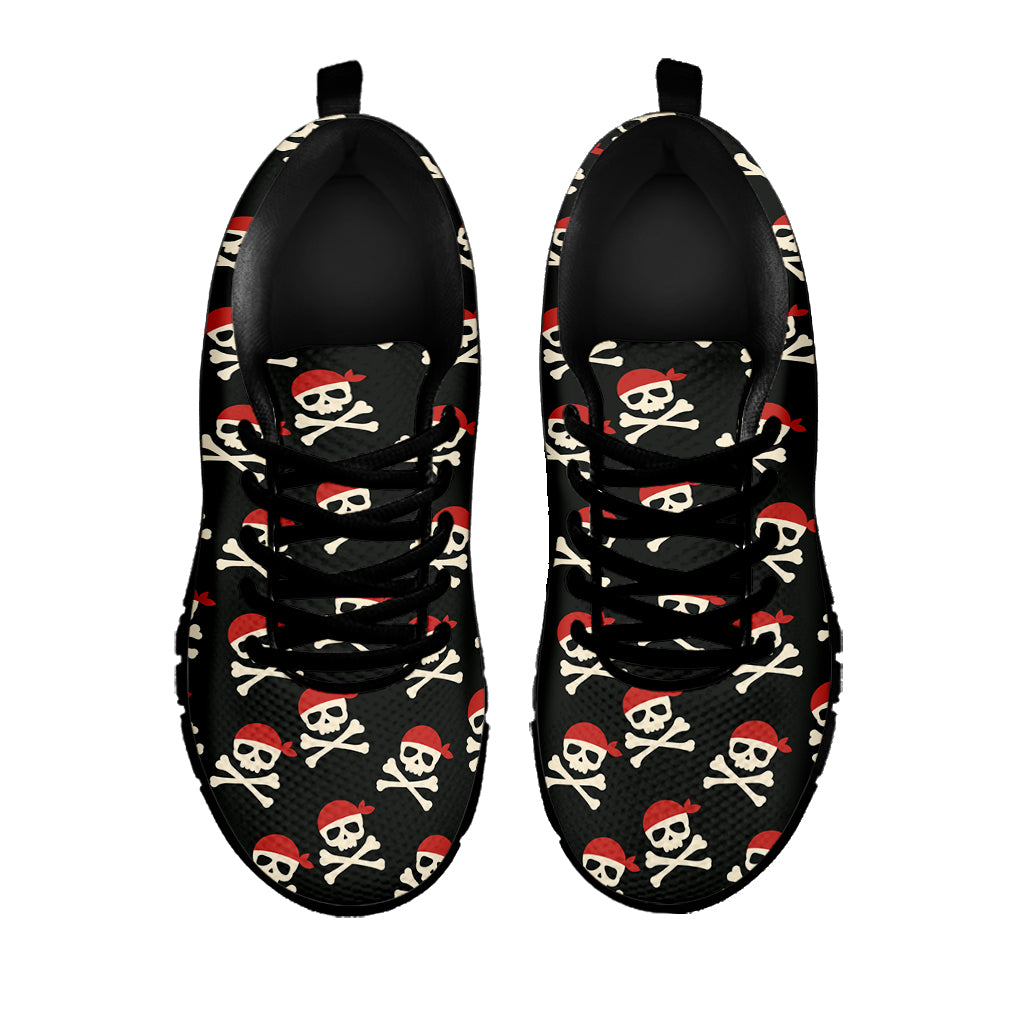 Pirate Skull Crossbones Pattern Print Black Sneakers