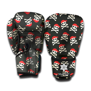 Pirate Skull Crossbones Pattern Print Boxing Gloves