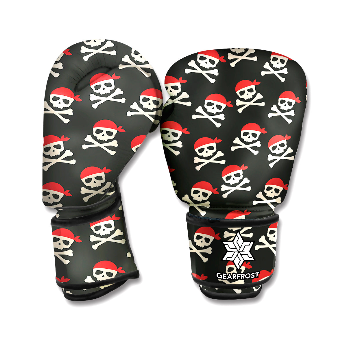 Pirate Skull Crossbones Pattern Print Boxing Gloves