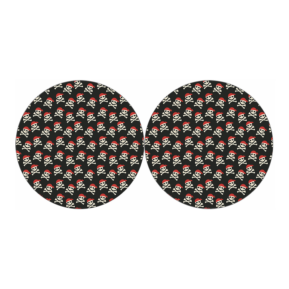 Pirate Skull Crossbones Pattern Print Car Coasters