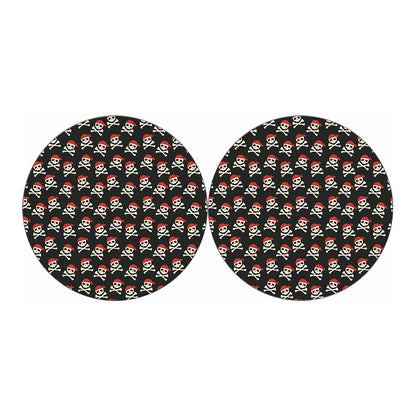 Pirate Skull Crossbones Pattern Print Car Coasters