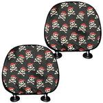 Pirate Skull Crossbones Pattern Print Car Headrest Covers