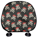 Pirate Skull Crossbones Pattern Print Car Headrest Covers