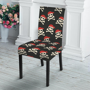 Pirate Skull Crossbones Pattern Print Dining Chair Slipcover