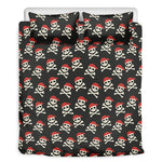 Pirate Skull Crossbones Pattern Print Duvet Cover Bedding Set