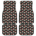 Pirate Skull Crossbones Pattern Print Front and Back Car Floor Mats
