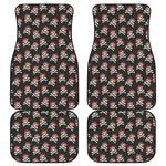 Pirate Skull Crossbones Pattern Print Front and Back Car Floor Mats