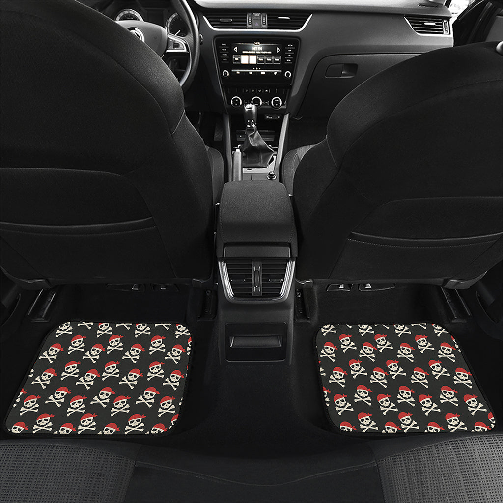 Pirate Skull Crossbones Pattern Print Front and Back Car Floor Mats