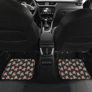 Pirate Skull Crossbones Pattern Print Front and Back Car Floor Mats