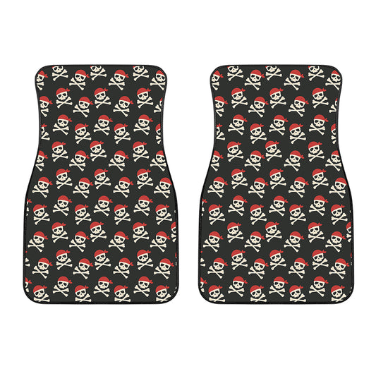 Pirate Skull Crossbones Pattern Print Front Car Floor Mats