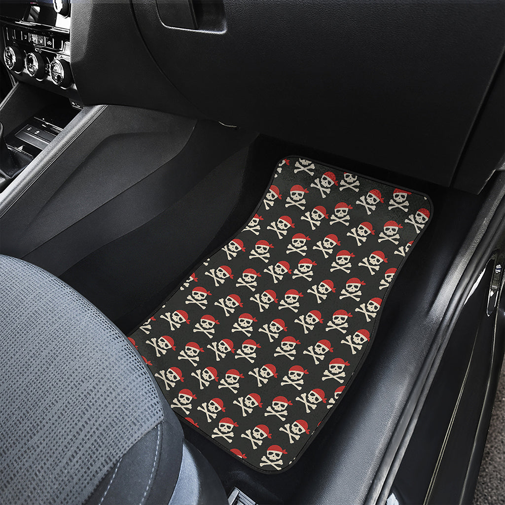 Pirate Skull Crossbones Pattern Print Front Car Floor Mats