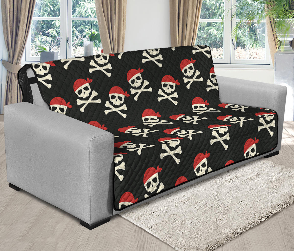 Pirate Skull Crossbones Pattern Print Futon Protector