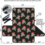 Pirate Skull Crossbones Pattern Print Half Sofa Protector