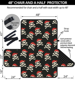 Pirate Skull Crossbones Pattern Print Half Sofa Protector