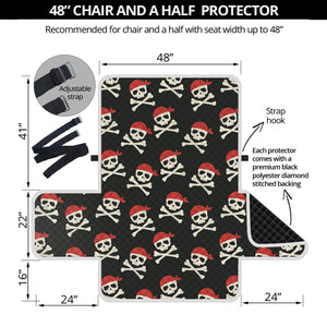 Pirate Skull Crossbones Pattern Print Half Sofa Protector