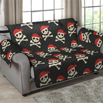 Pirate Skull Crossbones Pattern Print Loveseat Protector