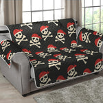 Pirate Skull Crossbones Pattern Print Loveseat Protector