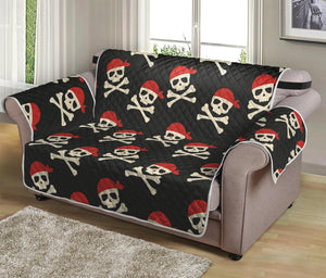 Pirate Skull Crossbones Pattern Print Loveseat Protector