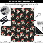 Pirate Skull Crossbones Pattern Print Loveseat Protector