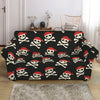 Pirate Skull Crossbones Pattern Print Loveseat Slipcover