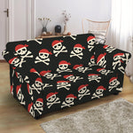 Pirate Skull Crossbones Pattern Print Loveseat Slipcover