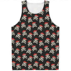 Pirate Skull Crossbones Pattern Print Men's Tank Top