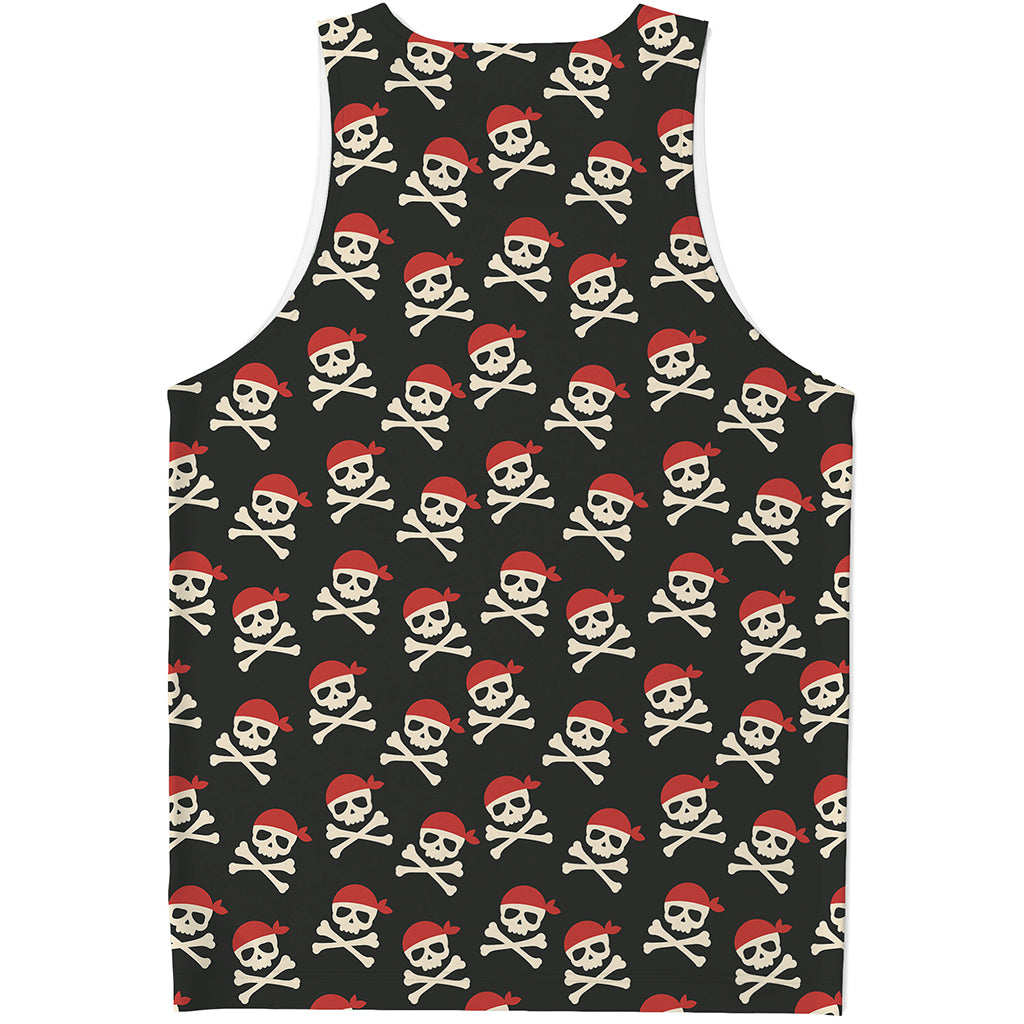 Pirate Skull Crossbones Pattern Print Men's Tank Top