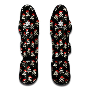 Pirate Skull Crossbones Pattern Print Muay Thai Shin Guard