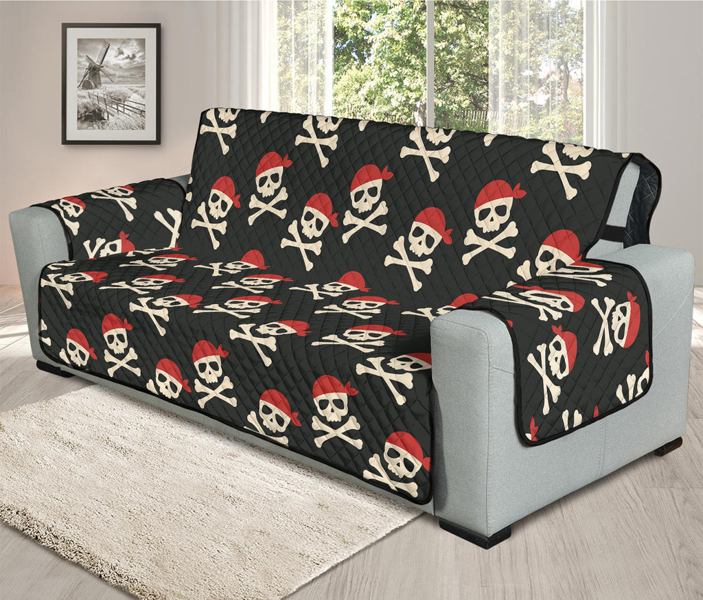 Pirate Skull Crossbones Pattern Print Oversized Sofa Protector