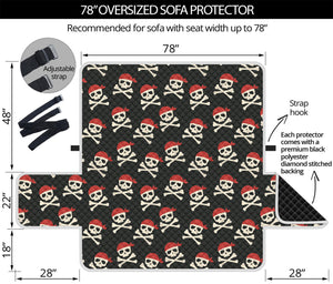 Pirate Skull Crossbones Pattern Print Oversized Sofa Protector