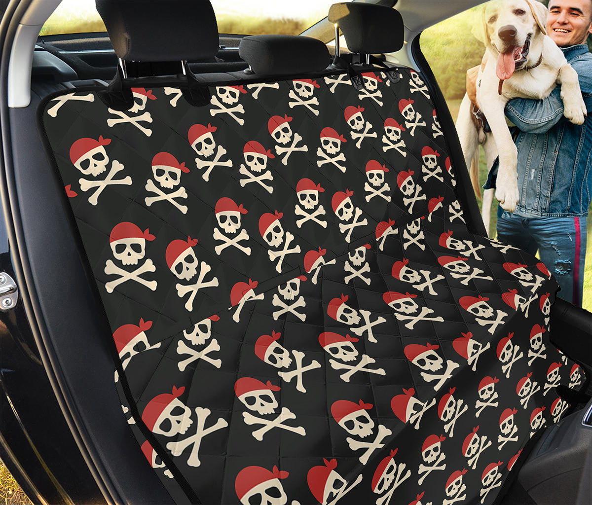 Pirate Skull Crossbones Pattern Print Pet Car Back Seat Cover