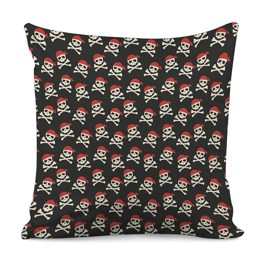 Pirate Skull Crossbones Pattern Print Pillow Cover