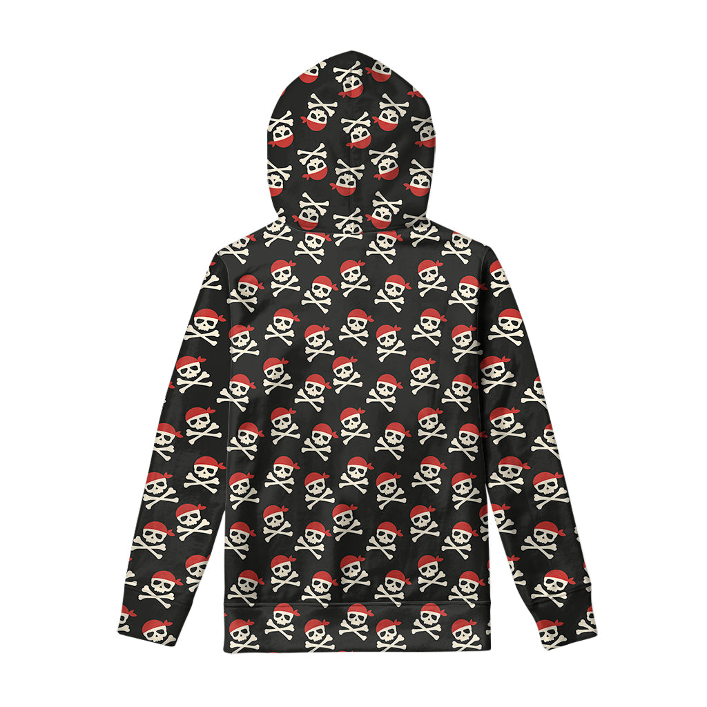 Pirate Skull Crossbones Pattern Print Pullover Hoodie