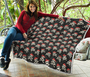 Pirate Skull Crossbones Pattern Print Quilt