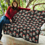 Pirate Skull Crossbones Pattern Print Quilt