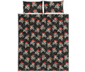 Pirate Skull Crossbones Pattern Print Quilt Bed Set