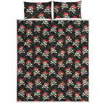Pirate Skull Crossbones Pattern Print Quilt Bed Set