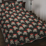 Pirate Skull Crossbones Pattern Print Quilt Bed Set