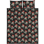 Pirate Skull Crossbones Pattern Print Quilt Bed Set