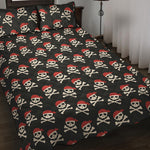 Pirate Skull Crossbones Pattern Print Quilt Bed Set