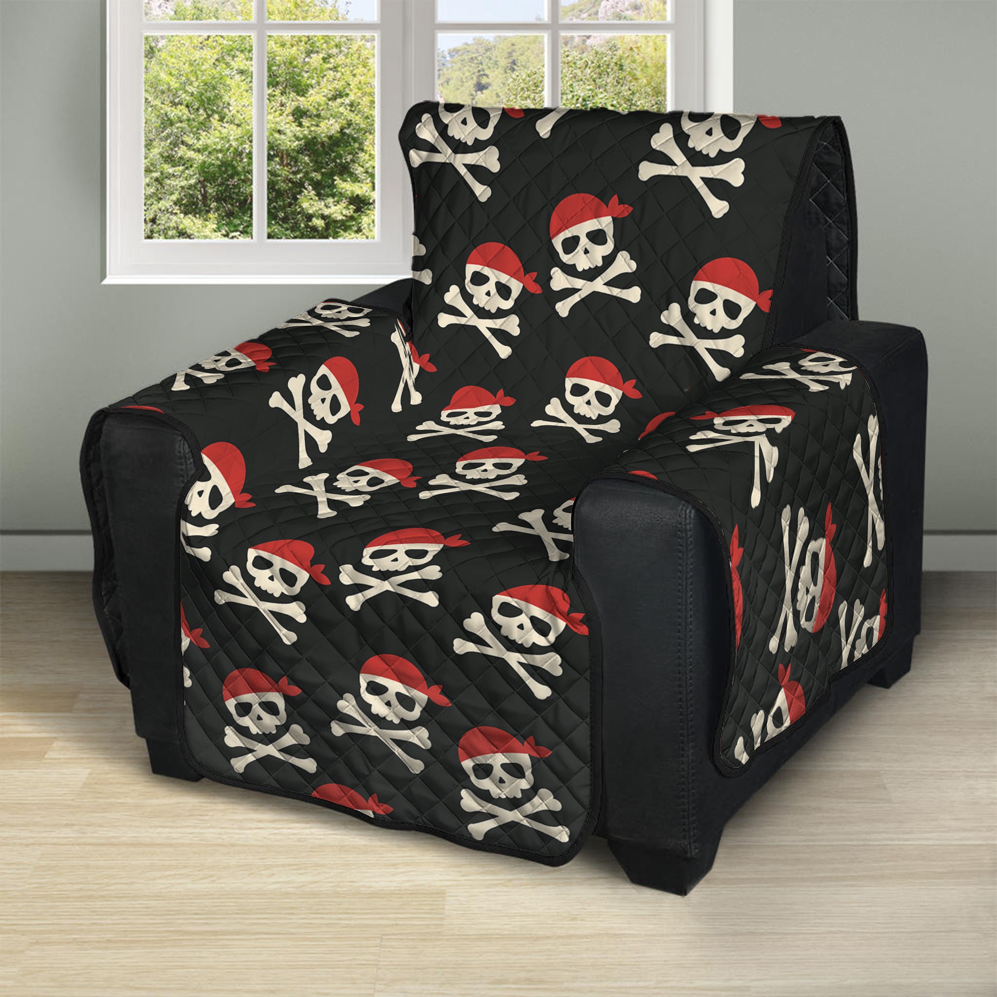 Pirate Skull Crossbones Pattern Print Recliner Protector