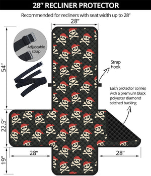 Pirate Skull Crossbones Pattern Print Recliner Protector