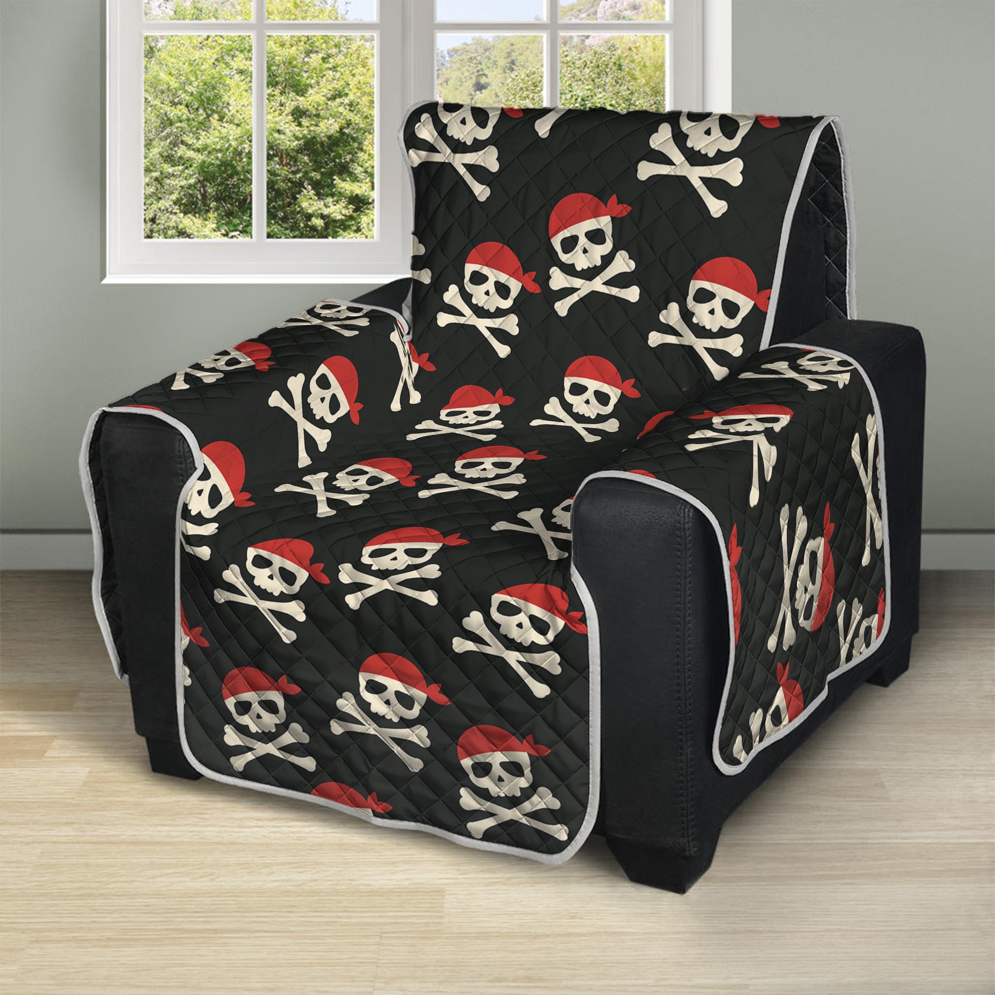 Pirate Skull Crossbones Pattern Print Recliner Protector