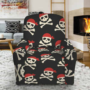 Pirate Skull Crossbones Pattern Print Recliner Slipcover