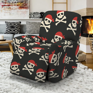 Pirate Skull Crossbones Pattern Print Recliner Slipcover