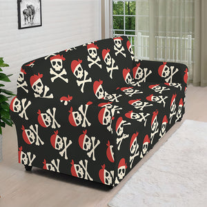 Pirate Skull Crossbones Pattern Print Sofa Cover